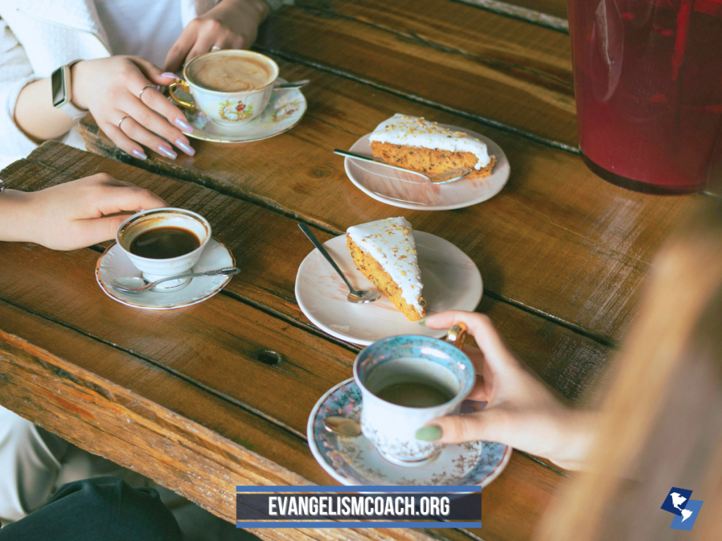 meeting people for coffee to build relationships and grow a small church.