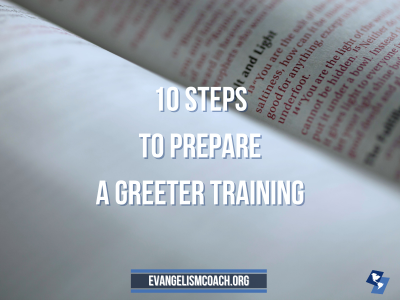 preparing greeter training materials for hospitality volunteers